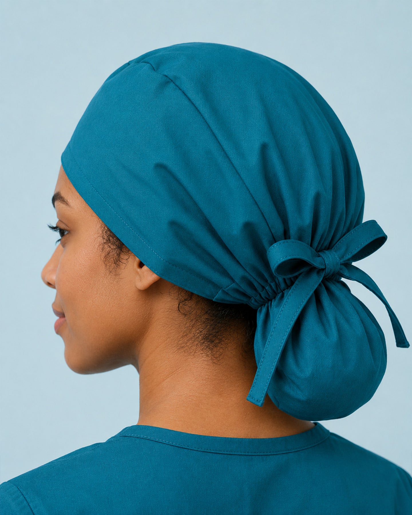 Premium Satin-Lined Scrub Cap Caribbean Blue