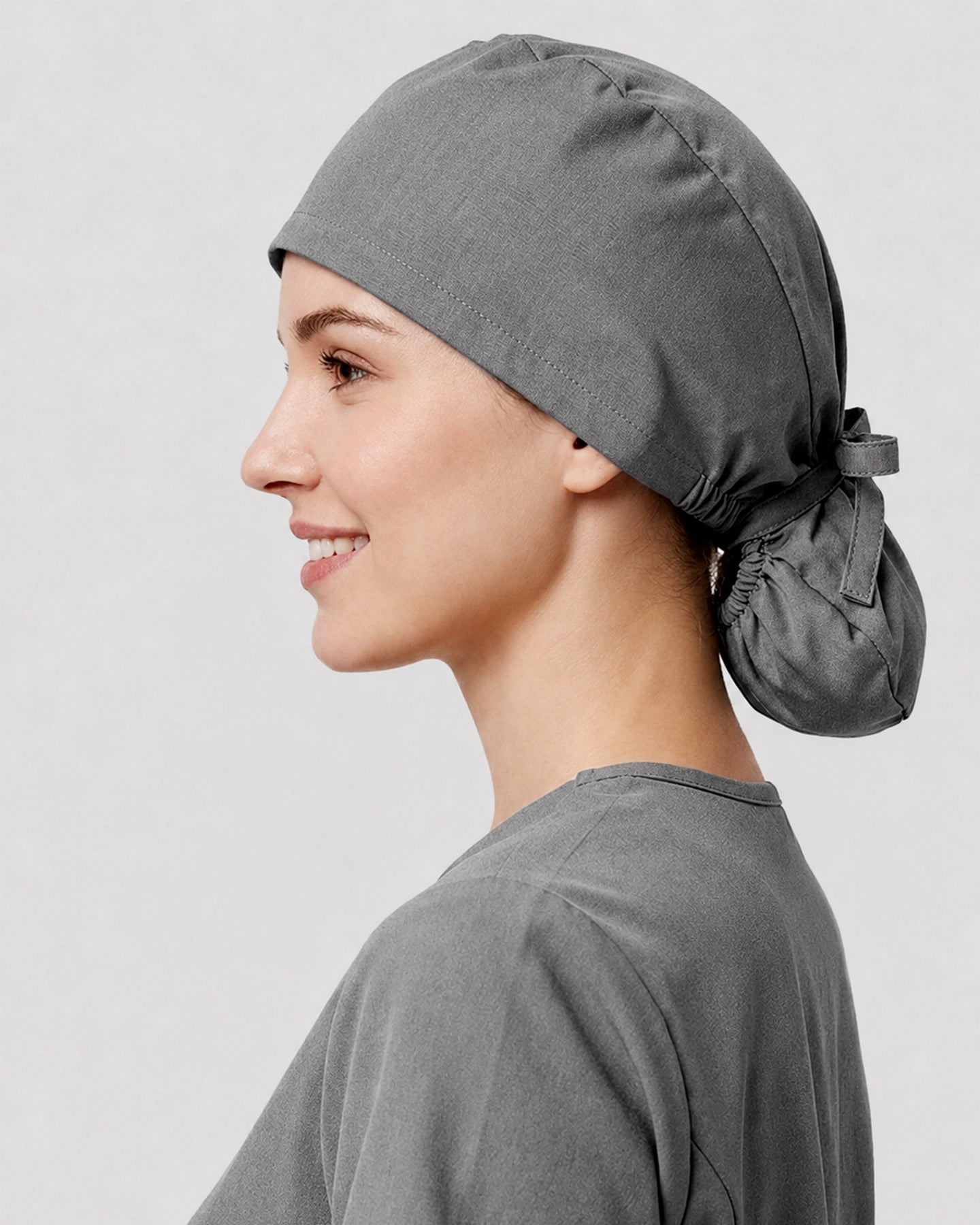 Premium Satin-Lined Scrub Cap Heather Gray