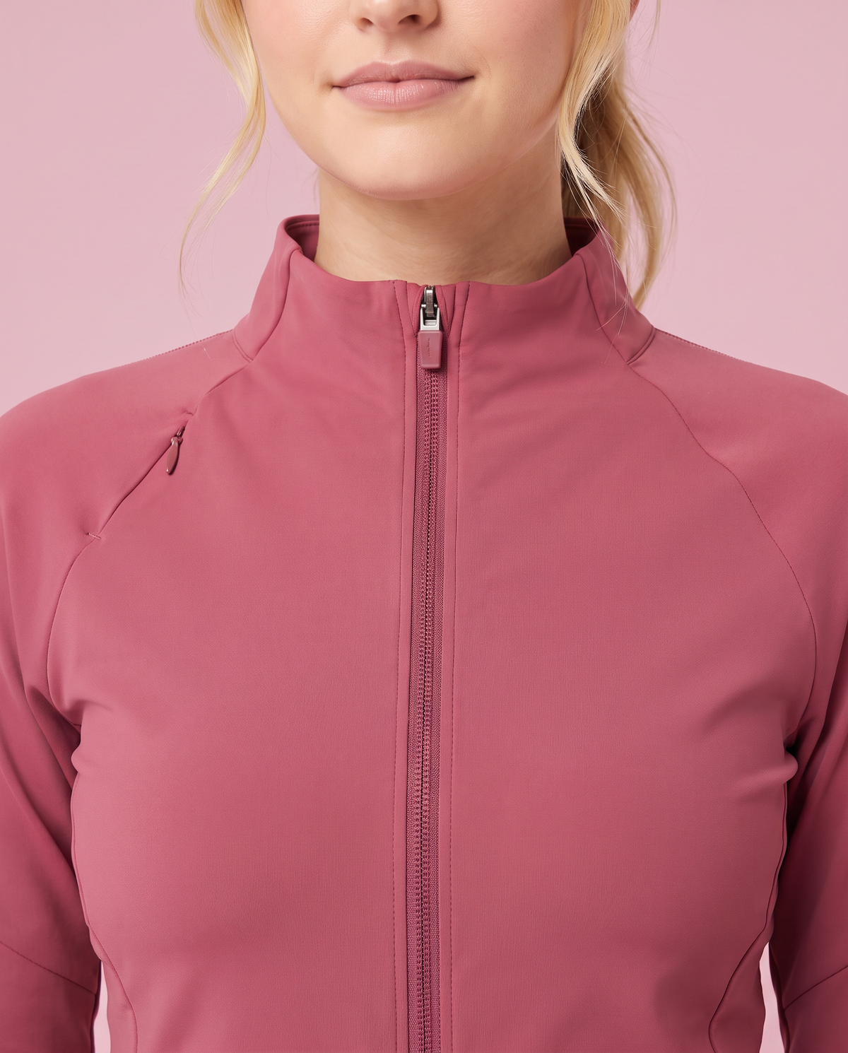 Athletic Knit Scrub Jacket Mauve