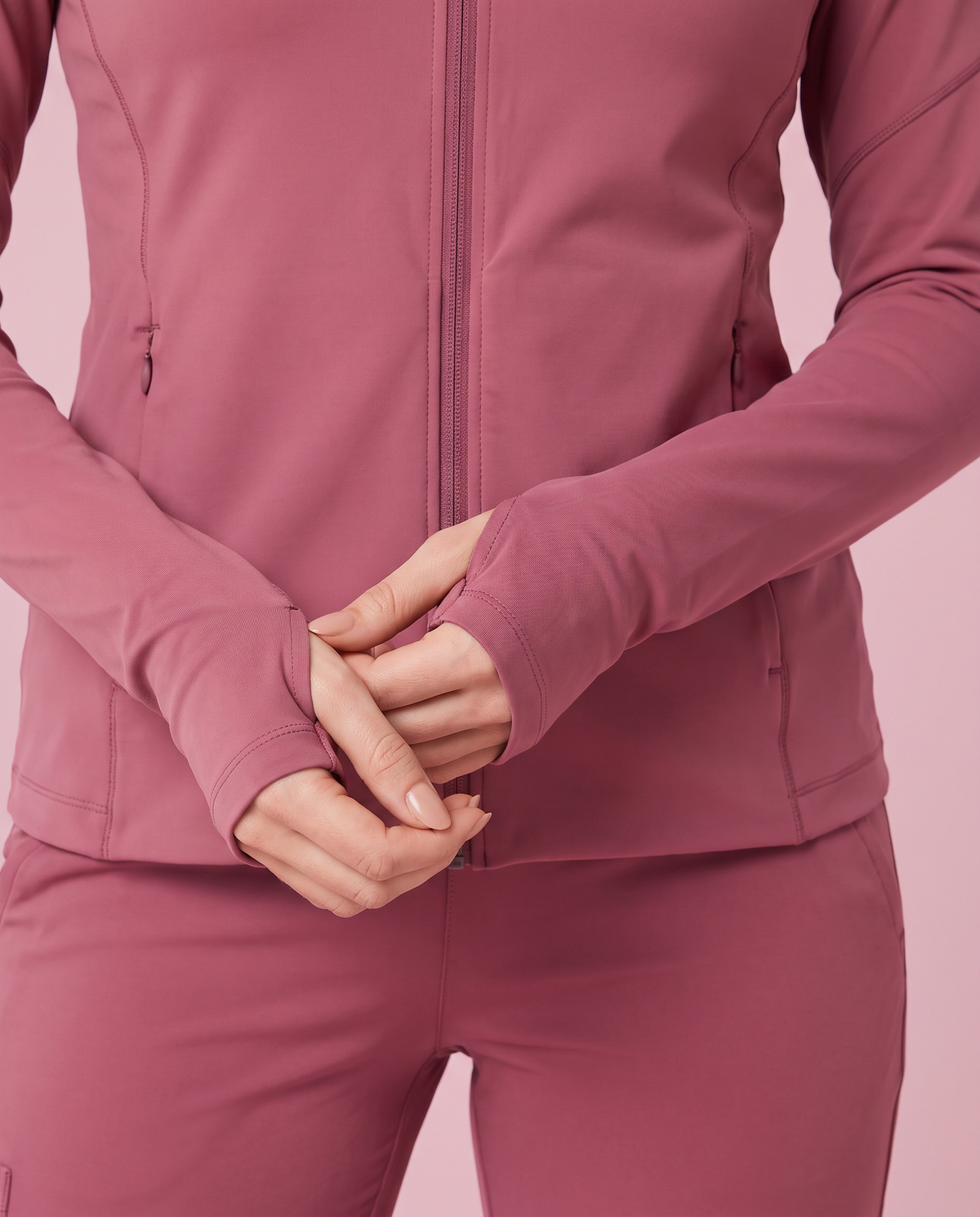 Athletic Knit Scrub Jacket Mauve