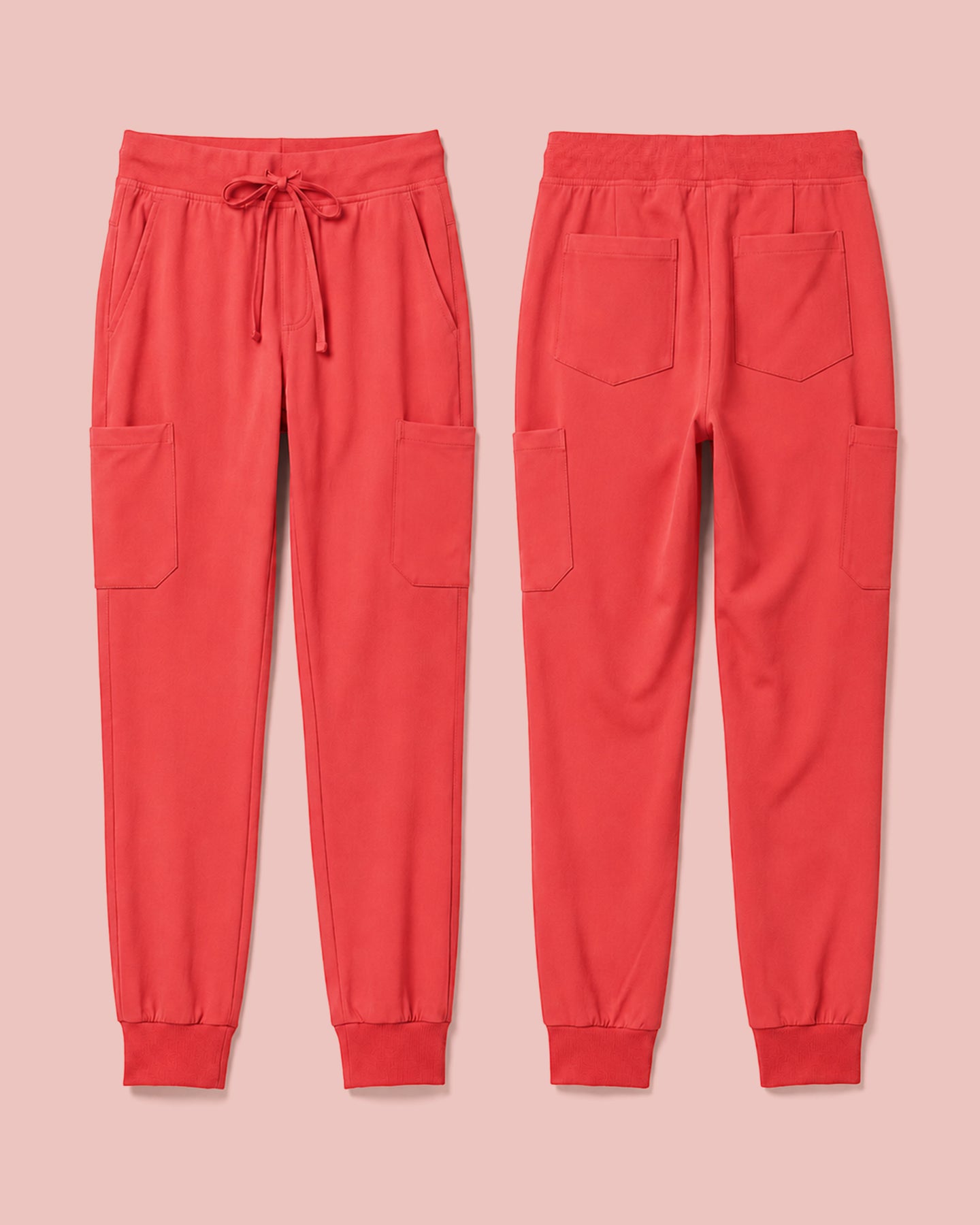 Women's 6-Pocket Jogger Scrub Pant Coral