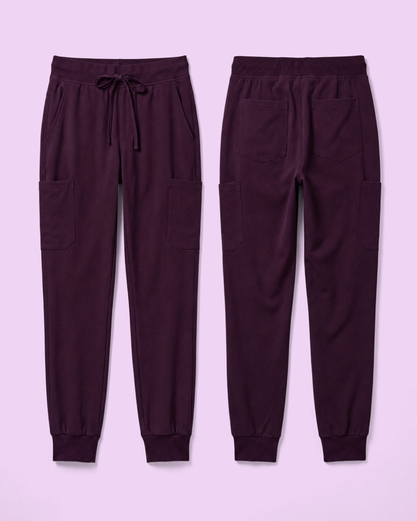 Women's 6-Pocket Jogger Scrub Pant Deep Eggplant