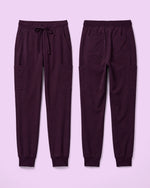 Women's 6-Pocket Jogger Scrub Pant Deep Eggplant
