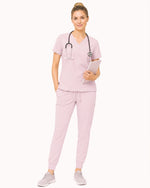 Women's 6-Pocket Jogger Scrub Pant Rose Quartz