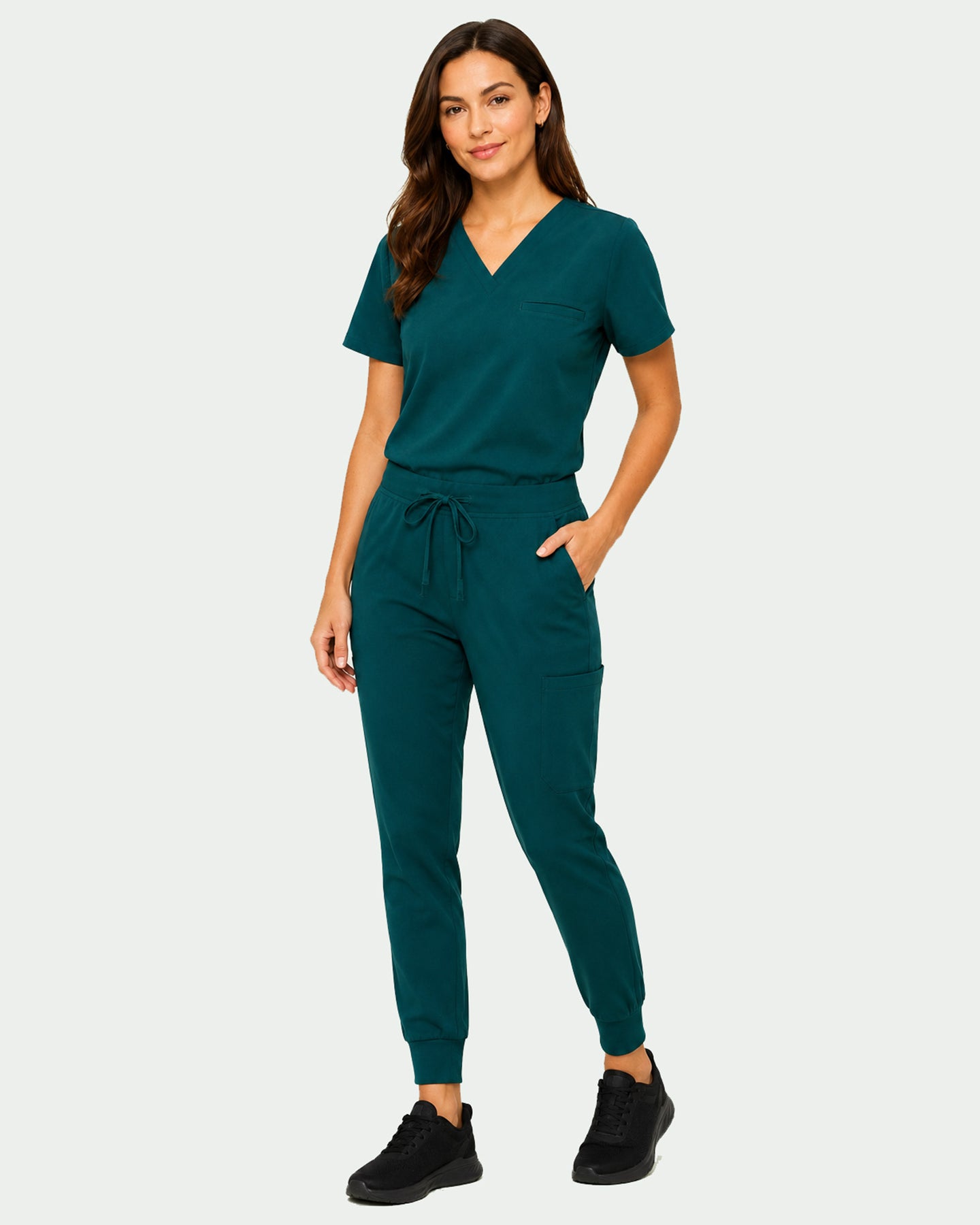 Women's 6-Pocket Jogger Scrub Pant Midnight Green