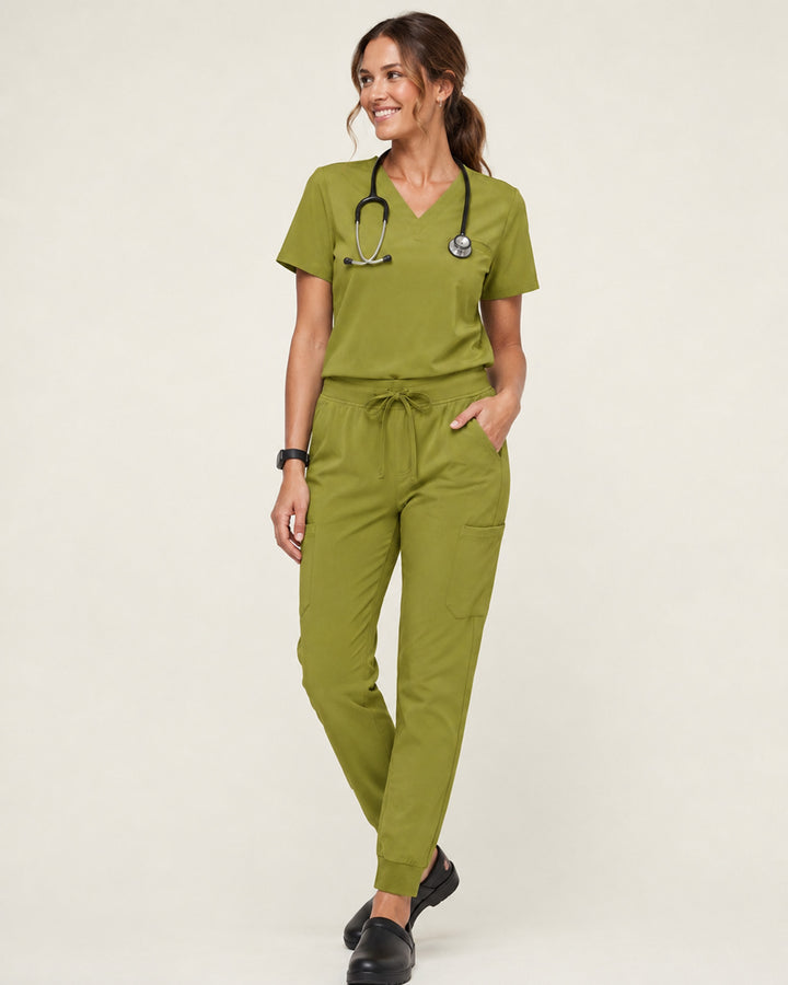Women's One-Pocket V-neck Scrub Top Avocado