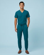 Men's 6-Pocket Jogger Scrub Pant Caribbean Blue