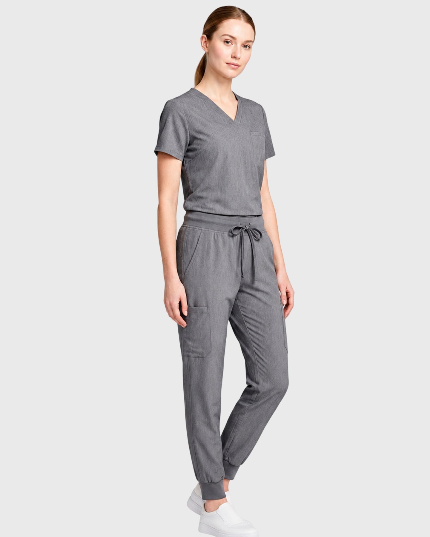 Women's 6-Pocket Jogger Scrub Pant Heather Gray