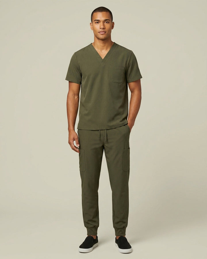 Men's 6-Pocket Jogger Scrub Pant Olive