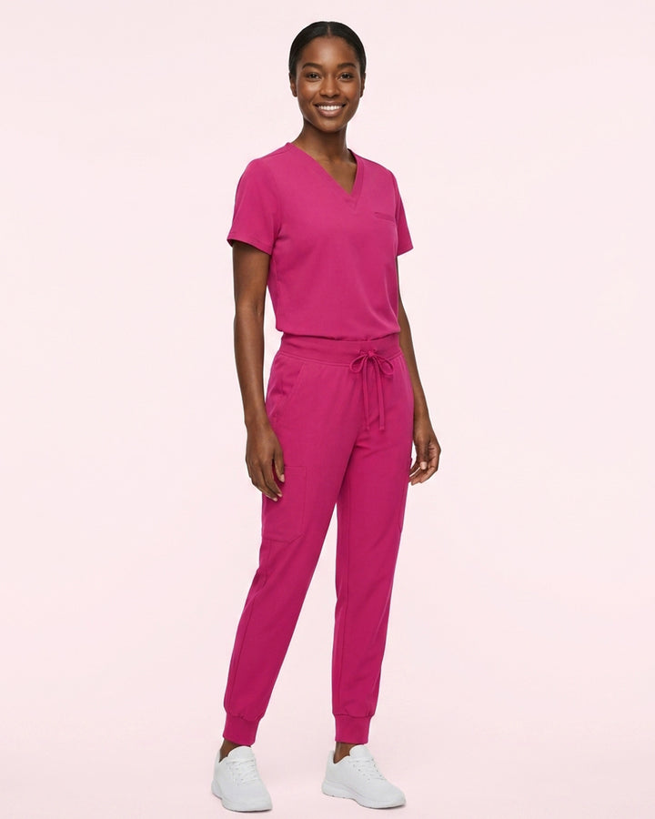 Women's 6-Pocket Jogger Scrub Pant Wild Berry