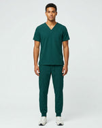 Men's One-Pocket V-neck Scrub Top Midnight Green