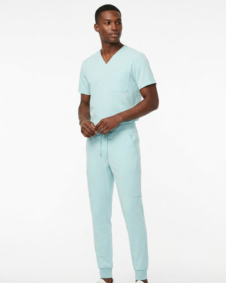 Men's 6-Pocket Jogger Scrub Pant Sky Blue