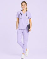 Women's One-Pocket V-neck Scrub Top Lavender