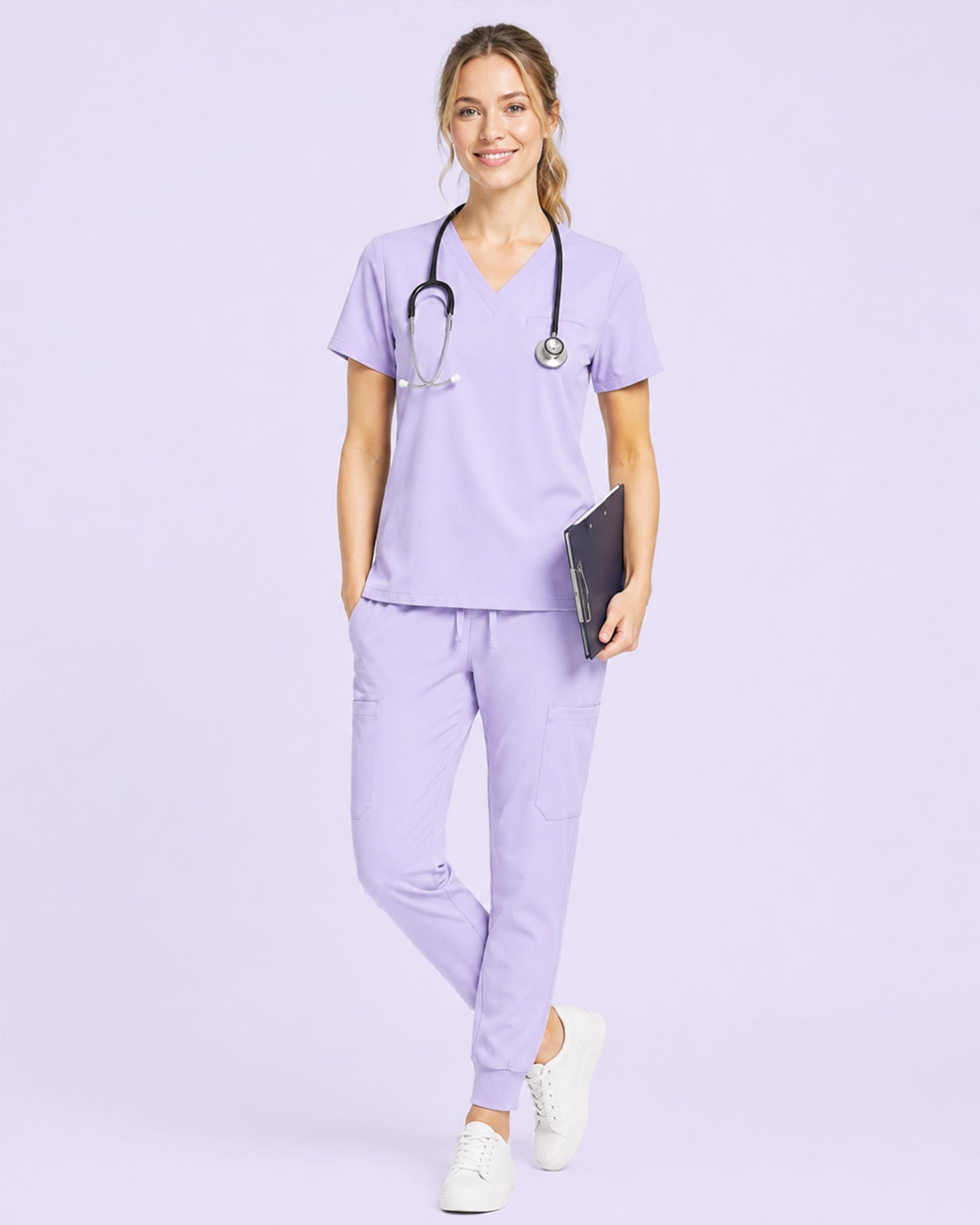 Women's 6-Pocket Jogger Scrub Pant Lavender