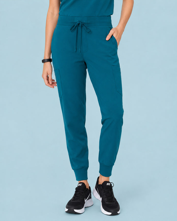 Women's 6-Pocket Jogger Scrub Pant Caribbean Blue