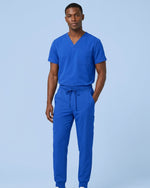 Men's One-Pocket V-neck Scrub Top Royal Blue