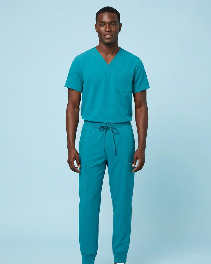 Men's One-Pocket V-neck Scrub Top Marina