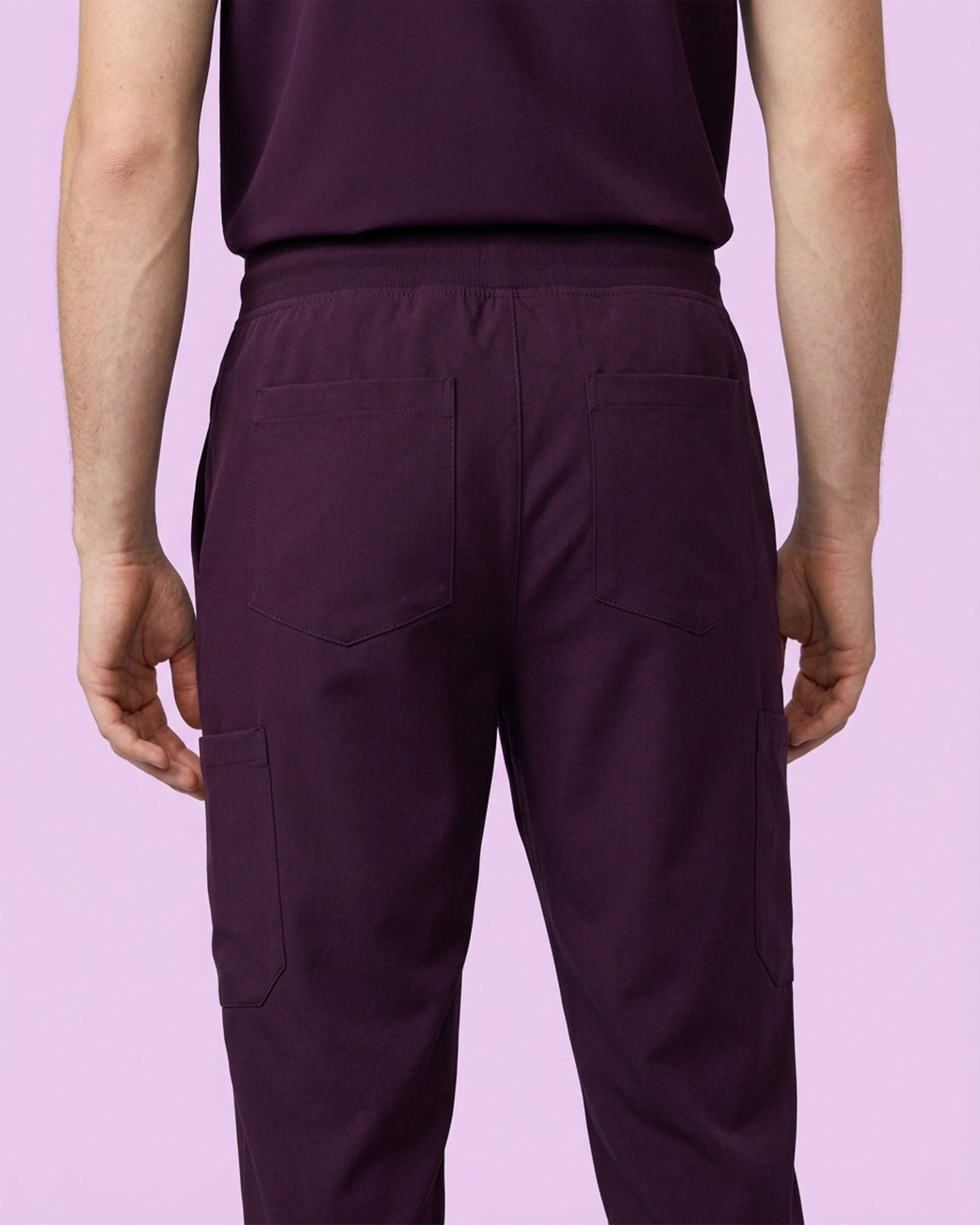 Men's 6-Pocket Jogger Scrub Pant Deep Eggplant