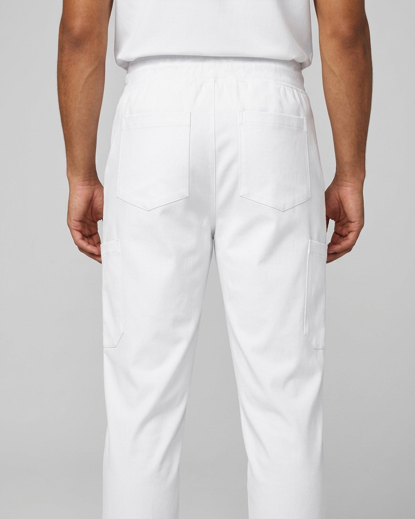 Men's 6-Pocket Jogger Scrub Pant White