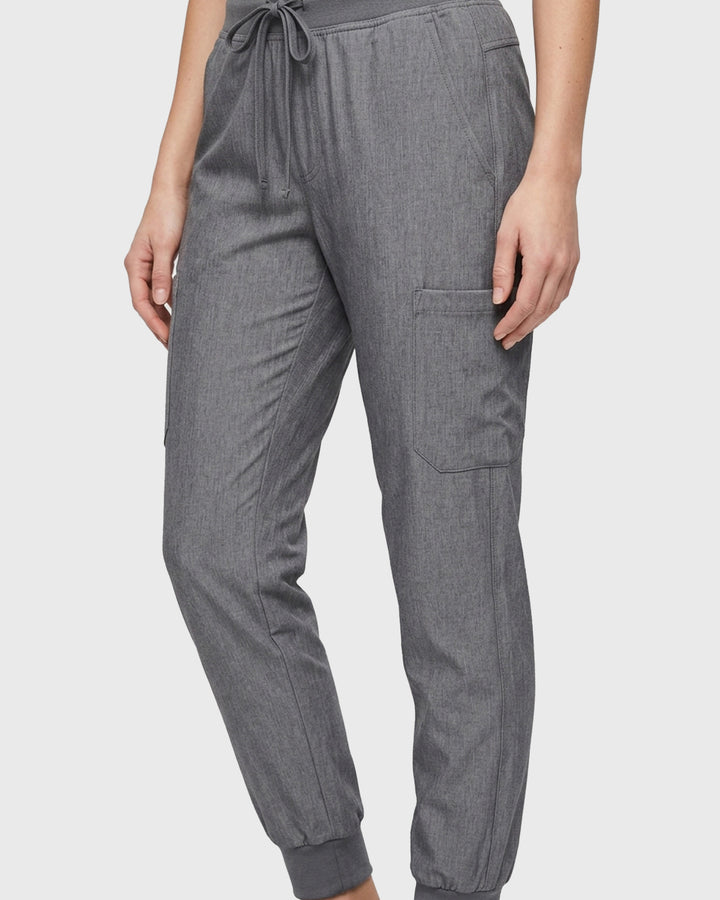 Women's 6-Pocket Jogger Scrub Pant Heather Gray