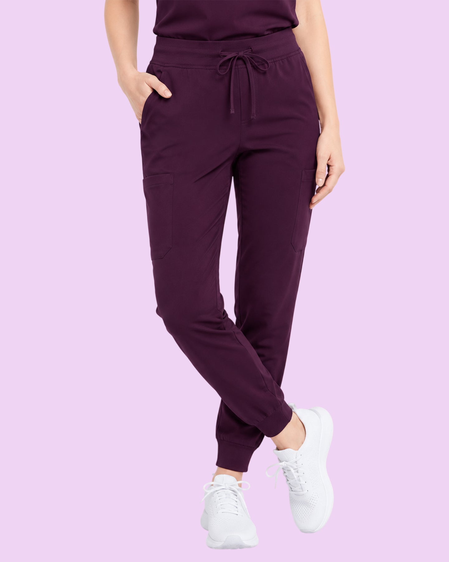 Women's 6-Pocket Jogger Scrub Pant Deep Eggplant