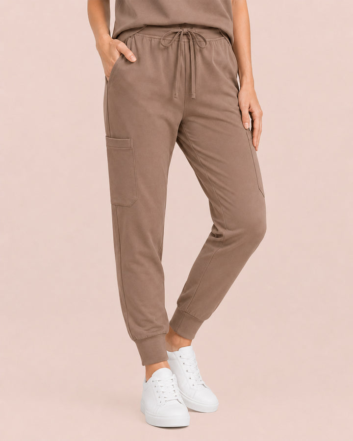 Women's 6-Pocket Jogger Scrub Pant Mocha