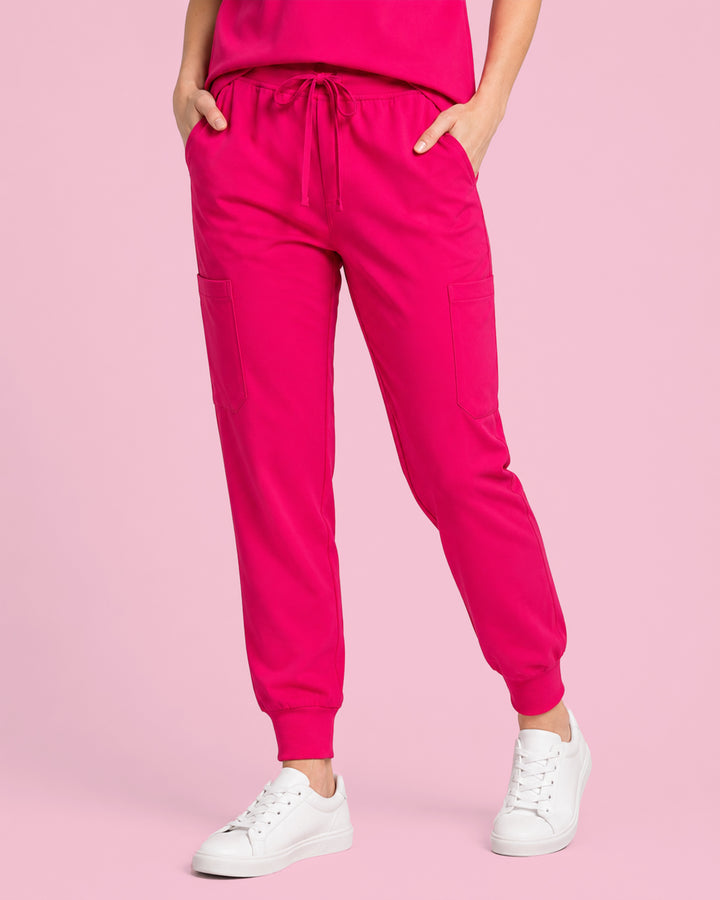 Women's 6-Pocket Jogger Scrub Pant Sangria