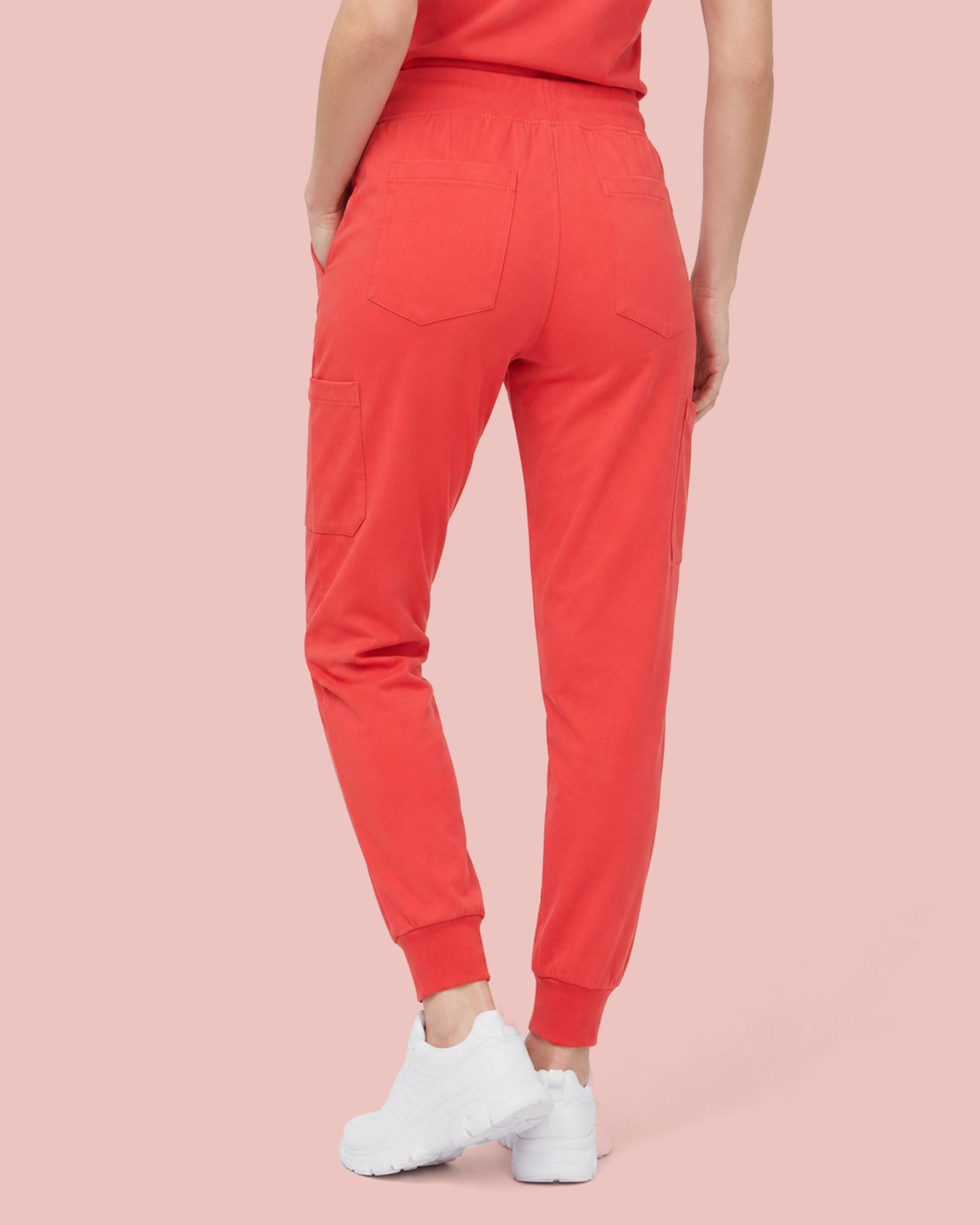 Women's 6-Pocket Jogger Scrub Pant Coral