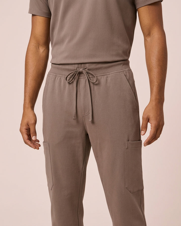Men's 6-Pocket Jogger Scrub Pant Mocha