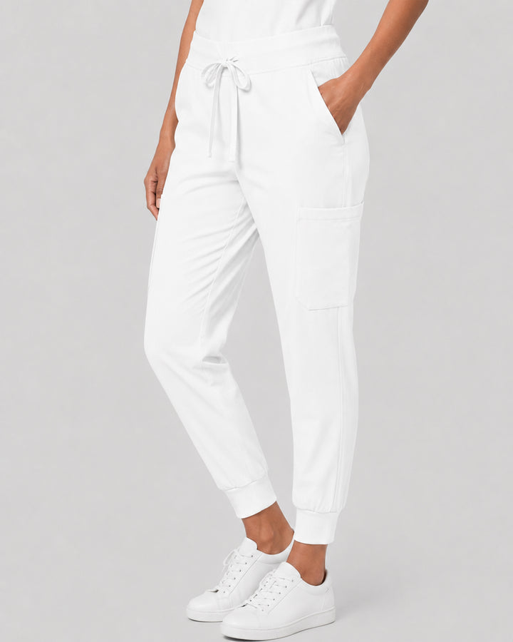 Women's 6-Pocket Jogger Scrub Pant White