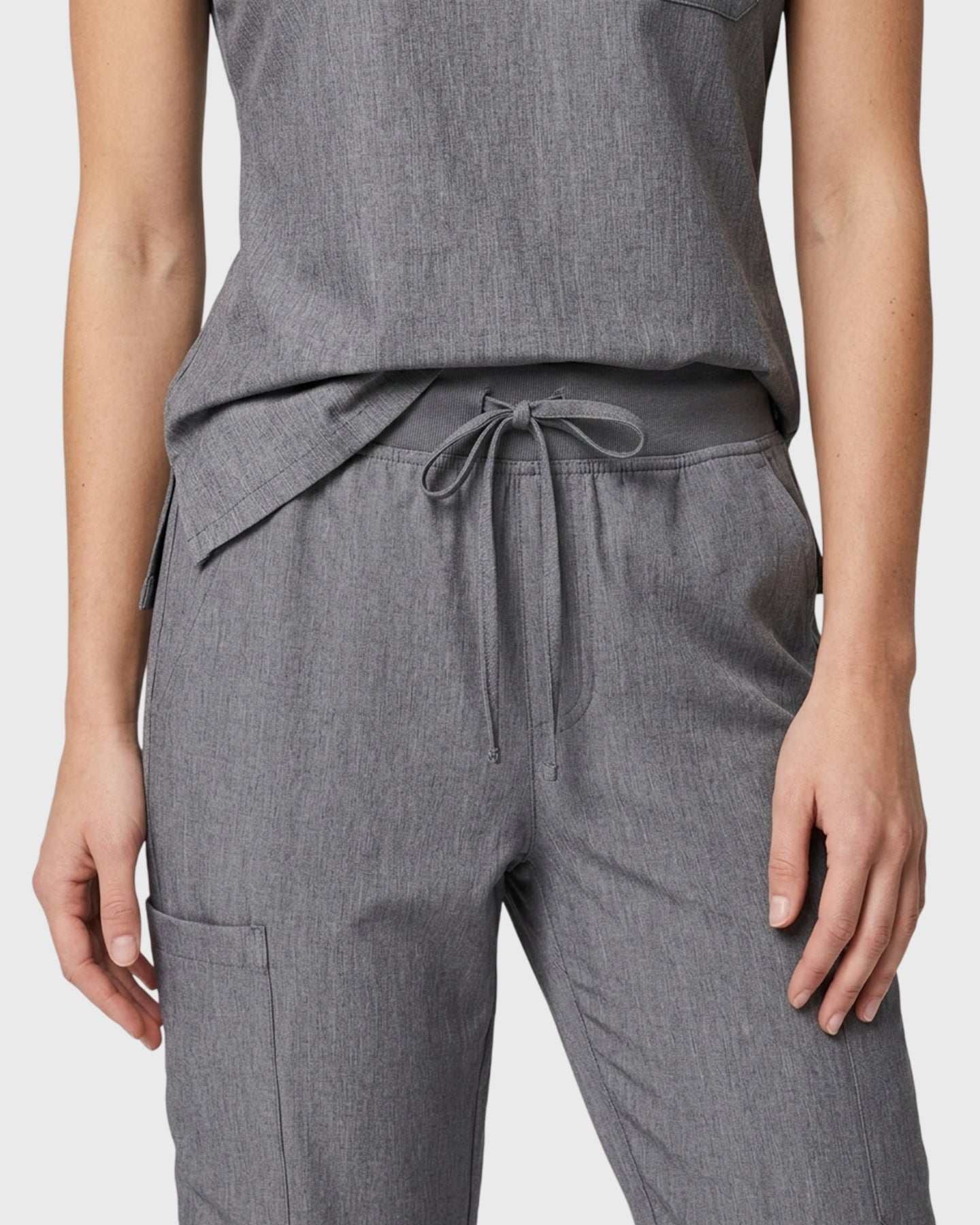 Women's 6-Pocket Jogger Scrub Pant Heather Gray