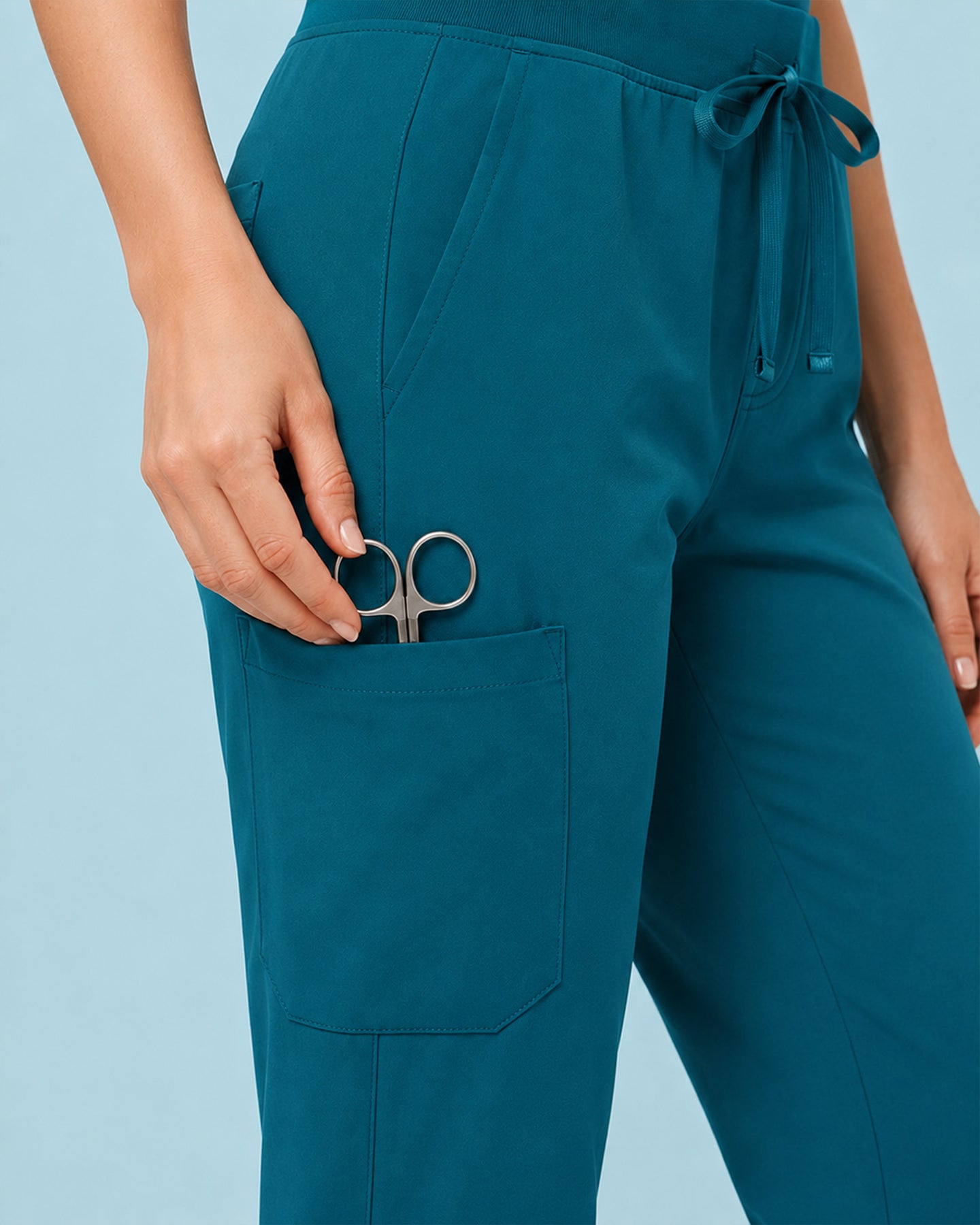 Women's 6-Pocket Jogger Scrub Pant Caribbean Blue