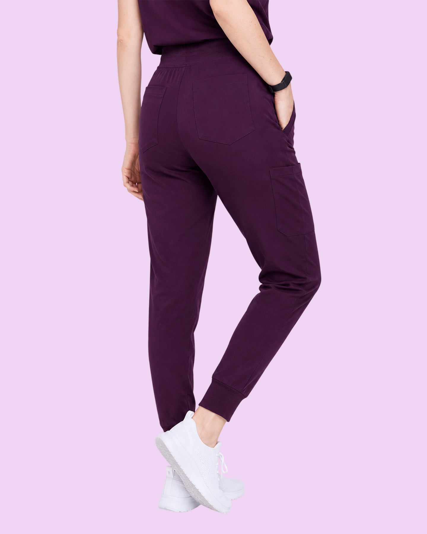 Women's 6-Pocket Jogger Scrub Pant Deep Eggplant