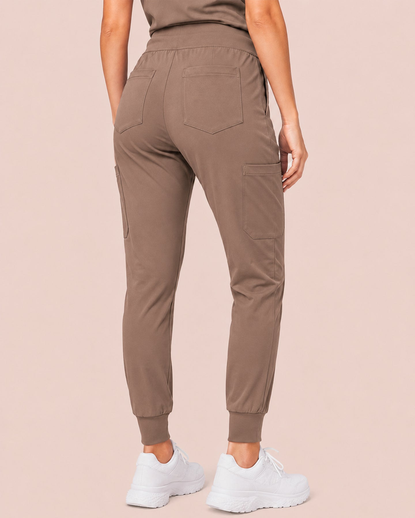 Women's 6-Pocket Jogger Scrub Pant Mocha