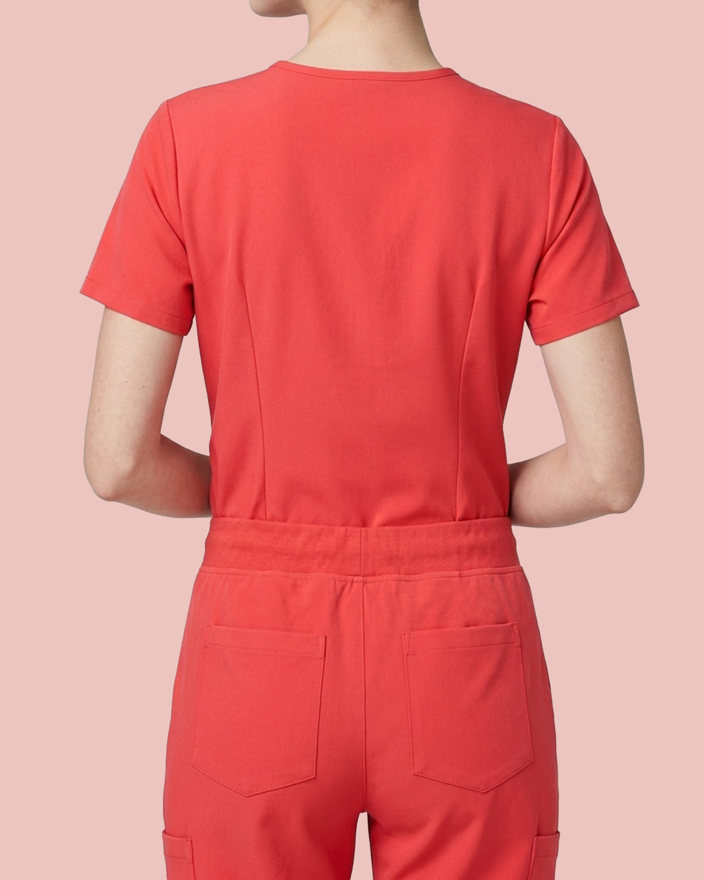 Women's 6-Pocket Jogger Scrub Pant Coral