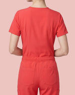 Women's 6-Pocket Jogger Scrub Pant Coral