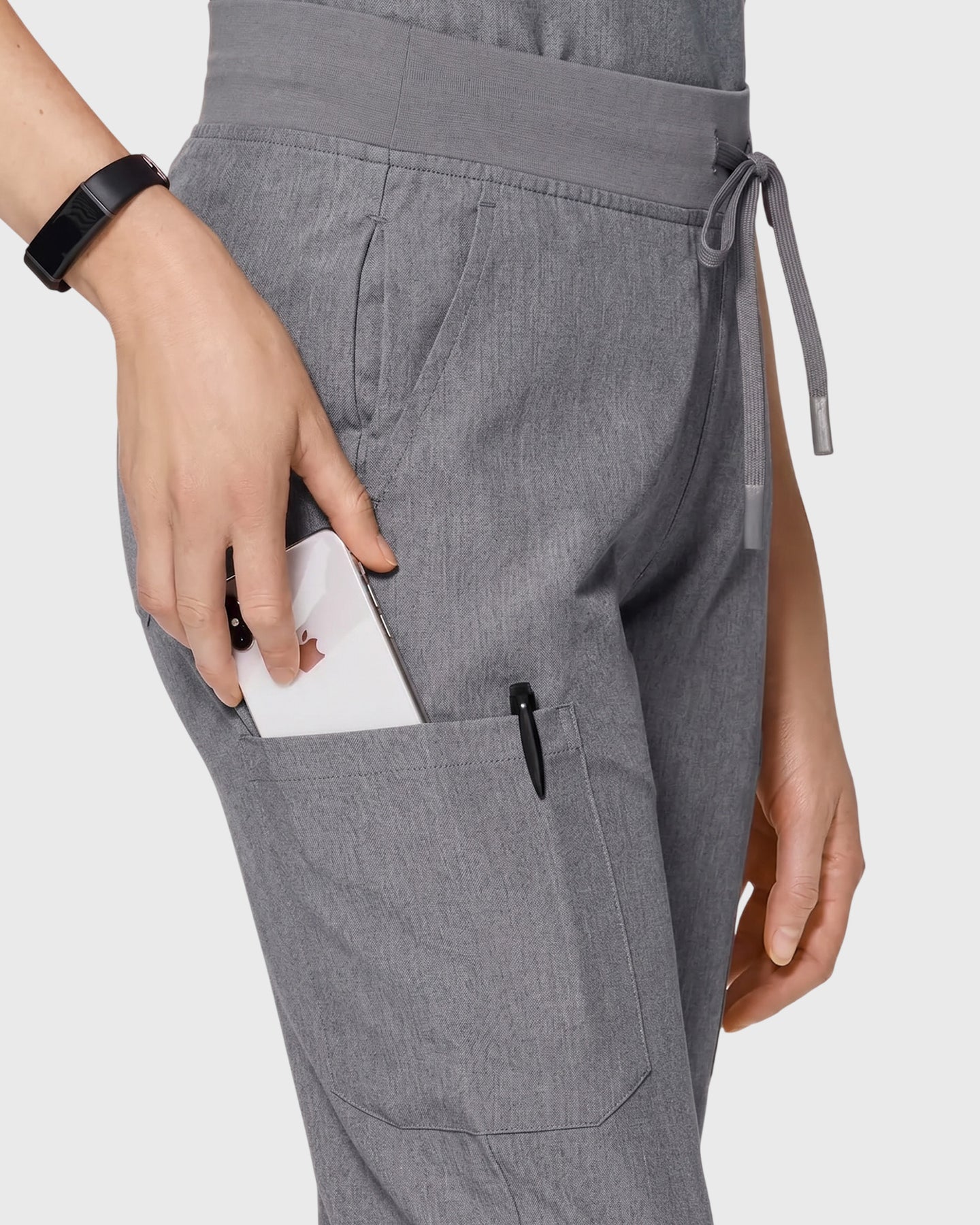 Women's 6-Pocket Jogger Scrub Pant Heather Gray