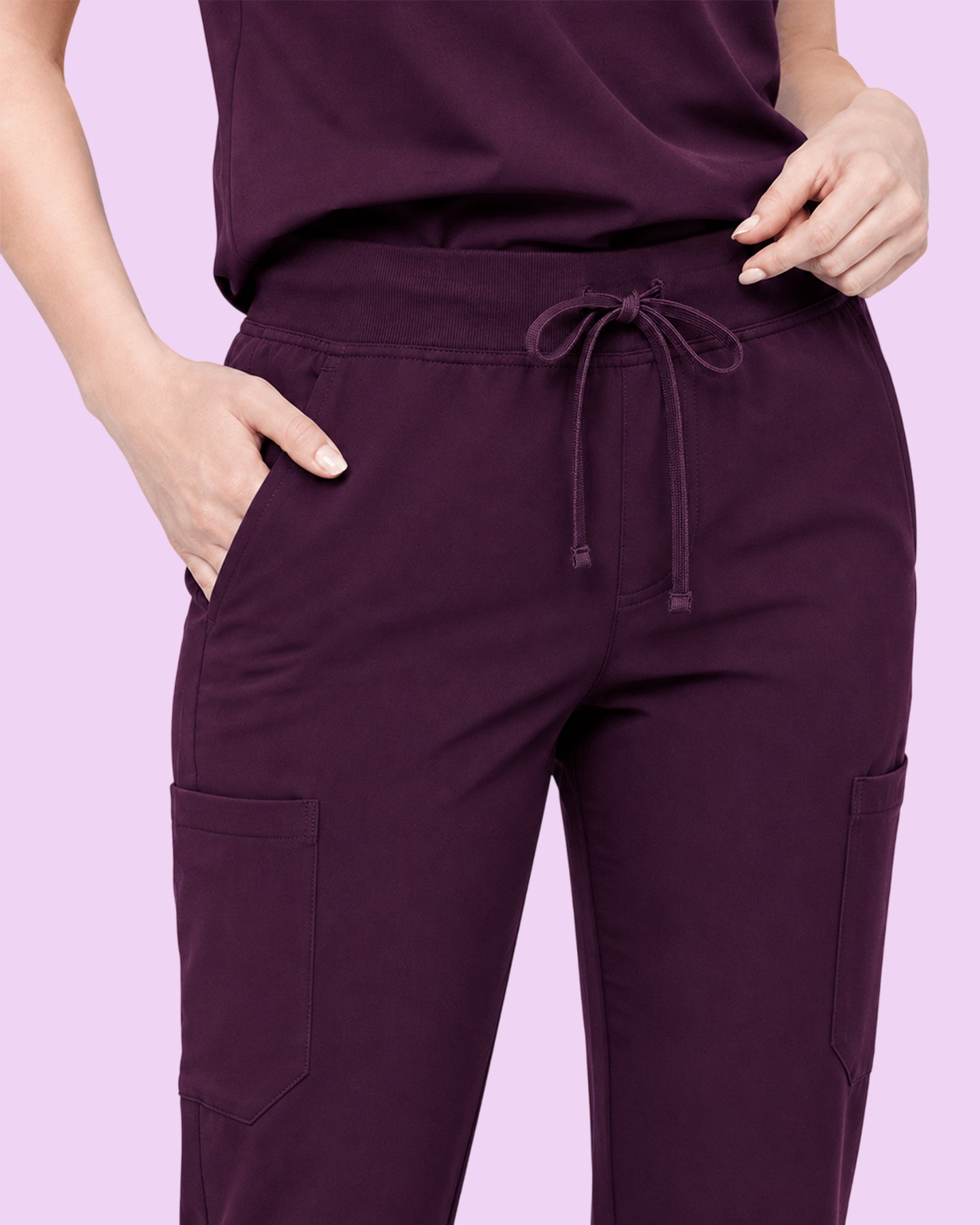 Women's 6-Pocket Jogger Scrub Pant Deep Eggplant