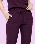Women's 6-Pocket Jogger Scrub Pant Deep Eggplant
