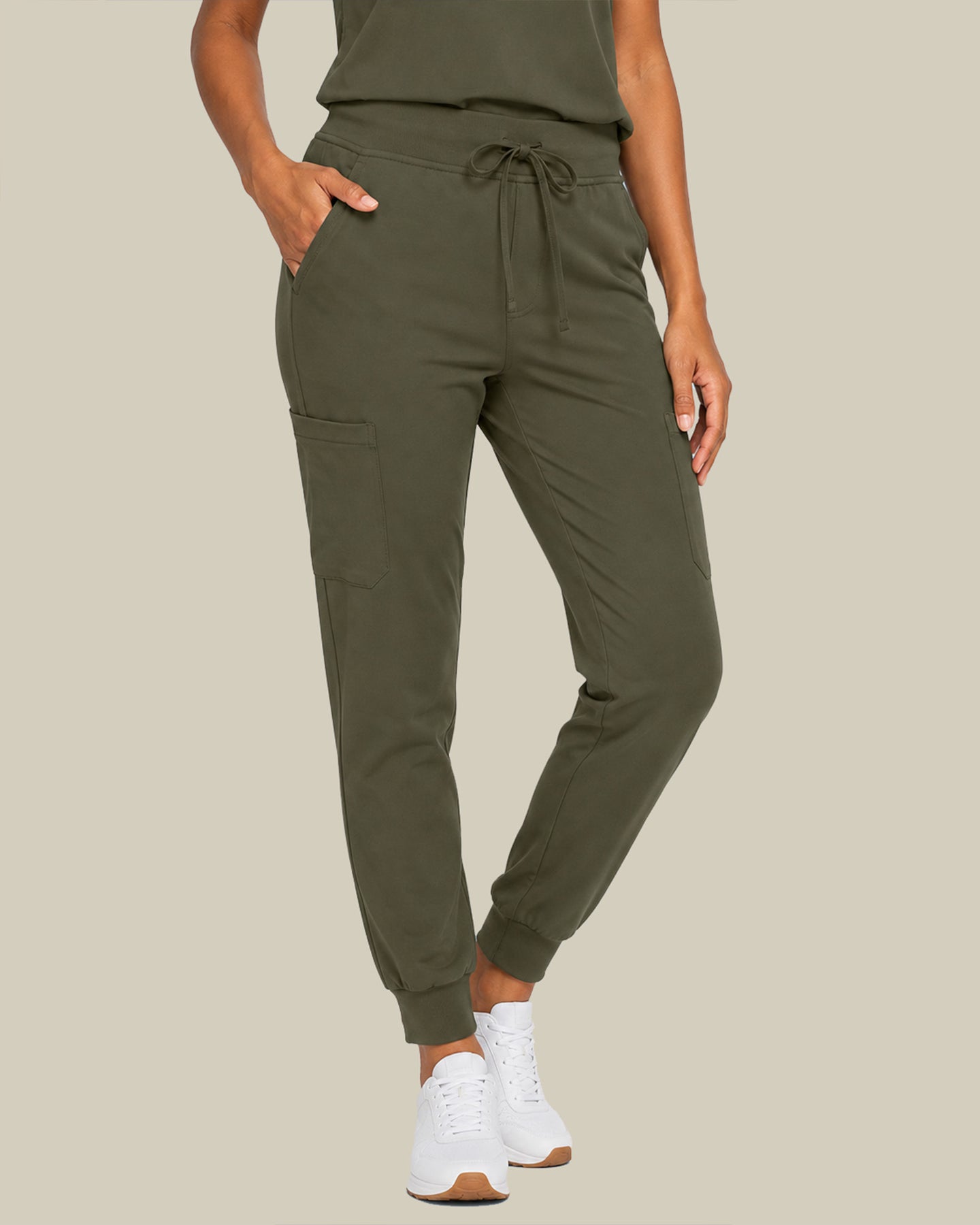 Women's 6-Pocket Jogger Scrub Pant Olive