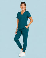 Women's 6-Pocket Jogger Scrub Pant Caribbean Blue