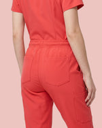 Women's 6-Pocket Jogger Scrub Pant Coral
