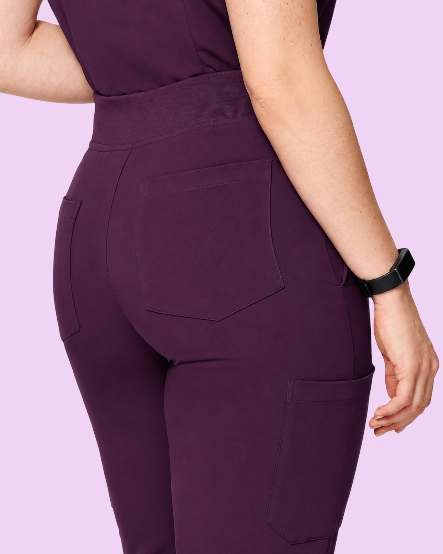 Women's 6-Pocket Jogger Scrub Pant Deep Eggplant