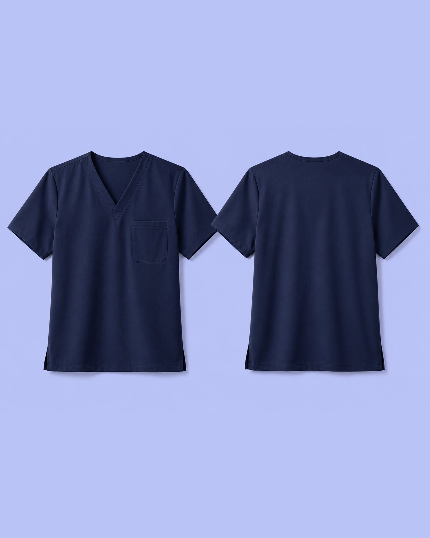 Men's One-Pocket V-neck Scrub Top Navy