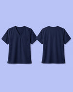 Men's One-Pocket V-neck Scrub Top Navy