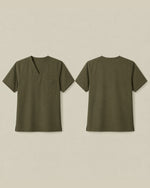 Men's One-Pocket V-neck Scrub Top Olive