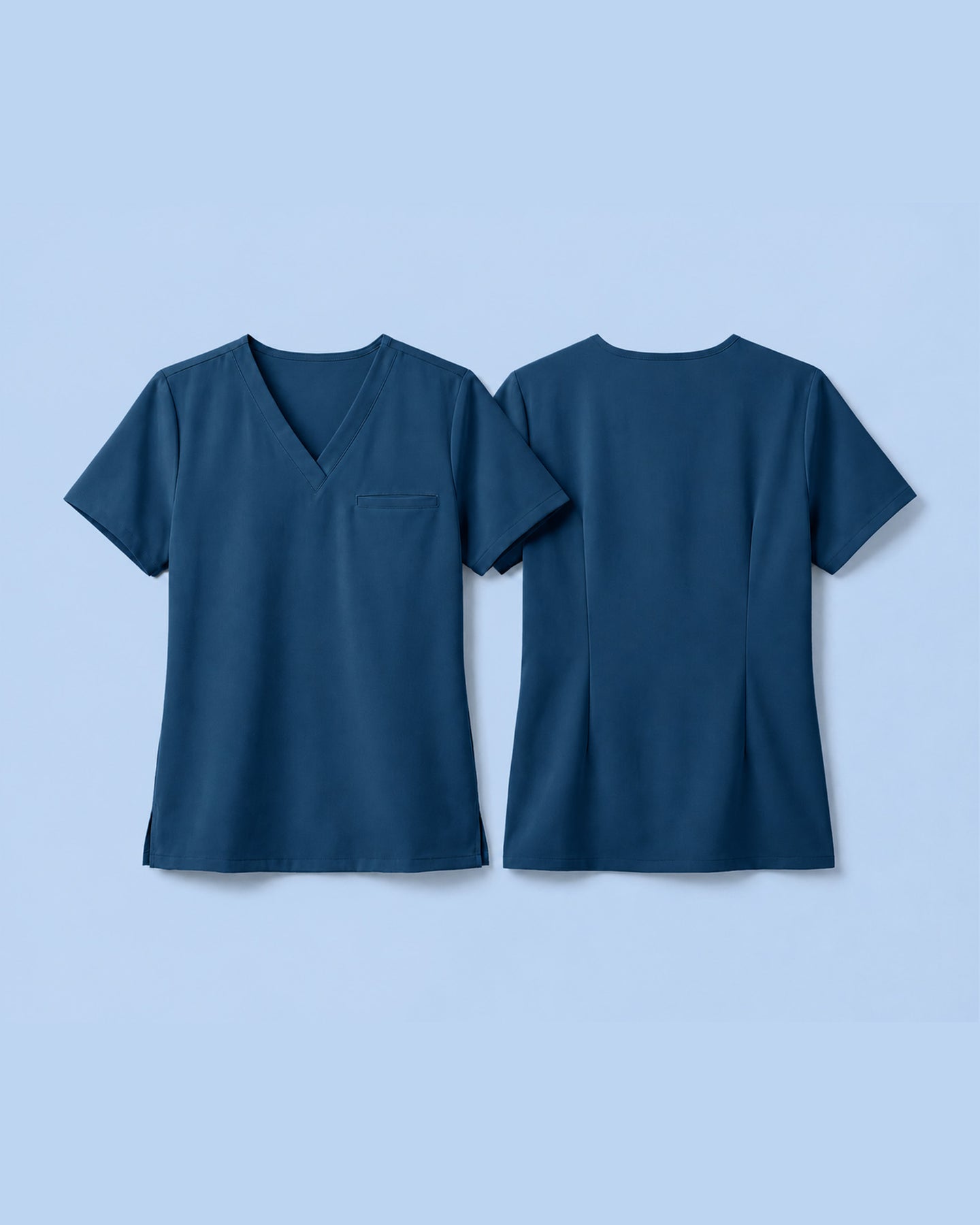 Women's One-Pocket V-neck Scrub Top Ocean