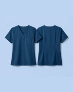 Women's One-Pocket V-neck Scrub Top Ocean