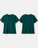 Men's One-Pocket V-neck Scrub Top Midnight Green