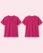 Men's One-Pocket V-neck Scrub Top Wild Berry